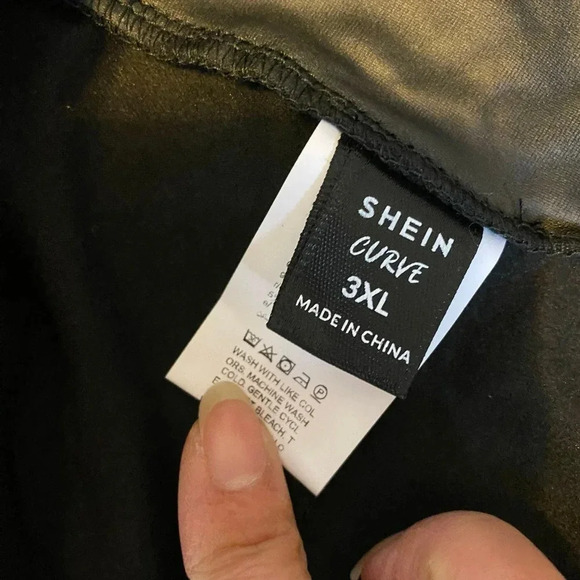 SHEIN Curve Faux Leather Casual Skinny Leg Pull On Pants Women Plus Size 3XL - Picture 4 of 6